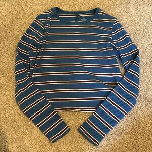 Arizona Jean Co, XXL blue & burgundy long sleeve shirt.